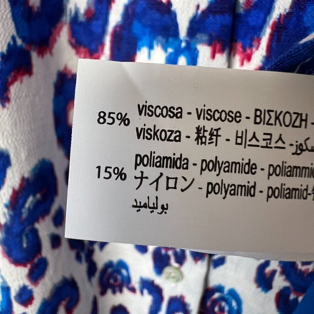 Zara Blouse Womens Size Large Tribal Puma Pattern Tunic Magali Shirt Colorful - Picture 13 of 14